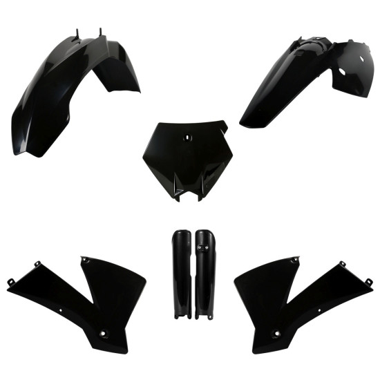 POLISPORT PLASTIC SET (FULL KIT) KTM SX '03-'04 INCLUDING SHOCK ABSORBER COVERS (8399000001) BLACK