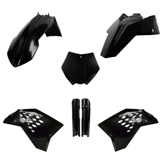 POLISPORT PLASTIKINIS RINKINYS (PILNAS RINKINYS) KTM SX / SX-F '07 SU AMORTIZATORIŲ DANGTELIAIS (8399000001) JUODAS
