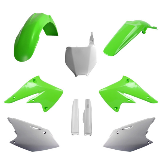 POLISPORT PLASTIKINIS RINKINYS (PILNAS RINKINYS) KAWASAKI KX 250F '04-'05 ĮSKAITANT PRIEKINĘ PLOKŠTELĘ (8660800002) IR A