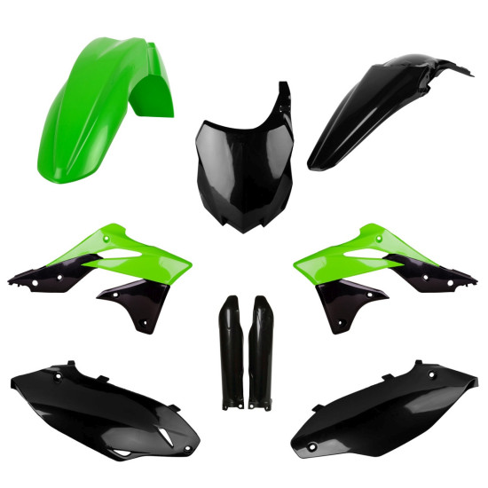 POLISPORT PLASTIKINIS RINKINYS (PILNAS RINKINYS) KAWASAKI KX 250F '13-'16 ĮSKAITANT PRIEKINĘ PLOKŠTELĘ (8659200003) IR A
