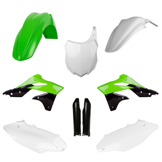 POLISPORT PLASTIKINIS RINKINYS (PILNAS RINKINYS) KAWASAKI KX 250F '13-'16 ĮSKAITANT PRIEKINĘ PLOKŠTELĘ (8659200003) IR A