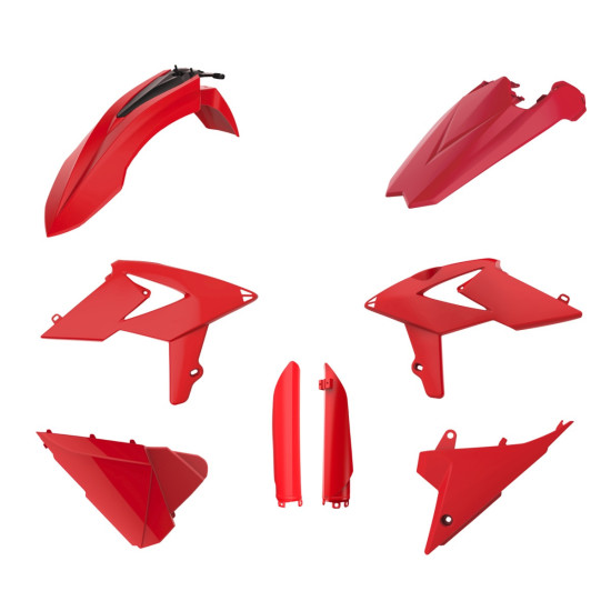 POLISPORT PLASTIKINIS RINKINYS (PILNAS RINKINYS) BETA 2T / 4T '18-'19 SU AMORTIZATORIŲ DANGTELIAIS (8398700001) RAUDONAS