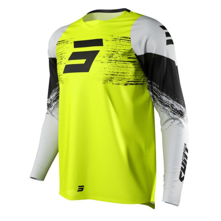 SHOT RACING (2022) marškinėliai MOTO DEVO RAW BURST NEON YELLOW spalva geltona NEON/balta/juoda dydis L