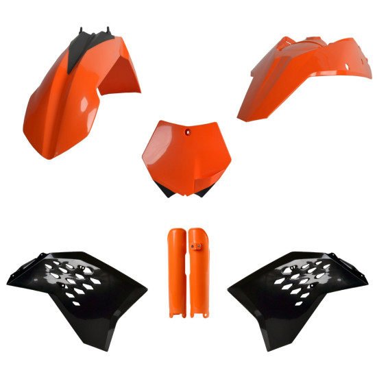POLISPORT PLASTIKINIS RINKINYS (PILNAS RINKINYS) KTM SX / SX-F / XC-F '07-'10 ĮSKAITANT PRIEKINĘ PLOKŠTELĘ (8664400001) 