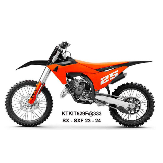 UFO 2025/11 PLASTIKINIS KOMPLEKTAS (PILNAS) SU TELESKOPO (AMORTIZATORIAUS) APSAUGOMIS KTM SX 125 / 250 / 300 TBI '23-'24