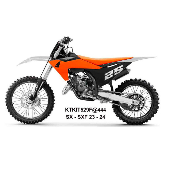UFO 2025/11 PLASTIC SET (FULL KIT) WITH TELESCOPE (SHOCK ABSORBER) PROTECTORS KTM SX 125 / 250 / 300 TBI '23-'24, SX-F 2