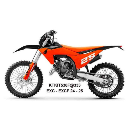 UFO 2025/11 PLASTIKINIS KOMPLEKTAS (PILNAS) SU TELESKOPO (AMORTIZATORIAUS) APSAUGOMIS KTM EXC 150 / 250 / 300 TBI '24-'2