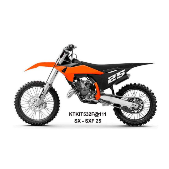 UFO 2025/11 PLASTIC SET (FULL KIT) WITH TELESCOPE (SHOCK ABSORBER) GUARDS KTM SX 125 / 150 / 250 / 300 '25-'26, SXF (SX-