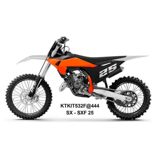 UFO 2025/11 PLASTIKINIS KOMPLEKTAS (PILNAS) SU TELESKOPO (AMORTIZATORIAUS) APSAUGOMIS KTM SX 125 / 150 / 250 / 300 '25-'
