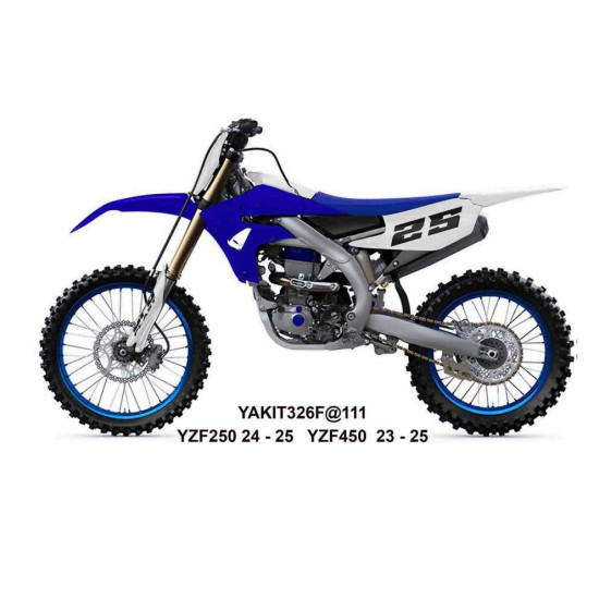 UFO 2025 / 11 PLASTIKINIS KOMPLEKTAS (PILNAS) SU TELESKOPŲ DANGTELIAIS (AMORTIZATORIAI) YAMAHA YZF 250 '24-'26, YZF 450 