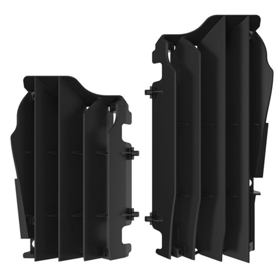 POLISPORT RADIATOR GUARDS (GRILLES - SET) KAWASAKI KXF 250 '17-'20 BLACK