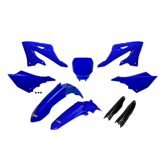 UFO 2025 / 11 PLASTIKINIS KOMPLEKTAS (PILNAS) SU TELESKOPINĖMIS APSAUGOMIS (AMORTIZATORIAIS) YAMAHA YZ 125 / 250 '22-'26