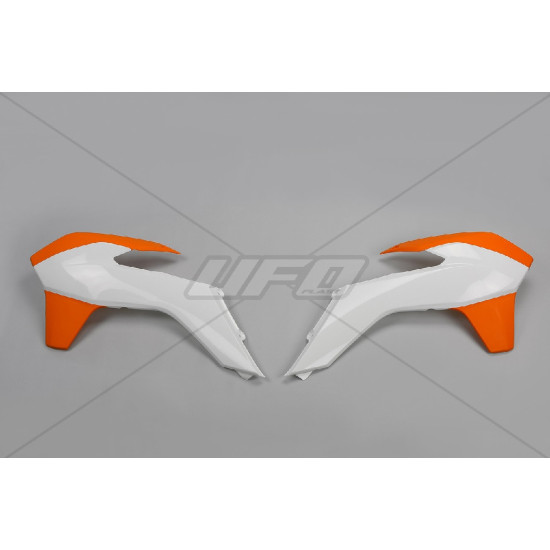 UFO RADIATOR GUARDS KTM SX/SXF '13-'15, EXC '14-'16 WHITE/ORANGE