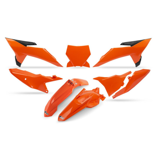 UFO 2025/11 PLASTIKINIS KOMPLEKTAS SU ŽIBINTŲ DANGTELIU KTM SX 85 '25-'26 ORANŽINIS