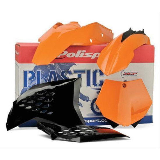 POLISPORT IŠPARDAVIMAS KTM SX 85 '13-'17 PLASTIKINIS KOMPLEKTAS SU GALINIU AMORTIZATORIAUS APSAUGA (8906200001) SPALVA O