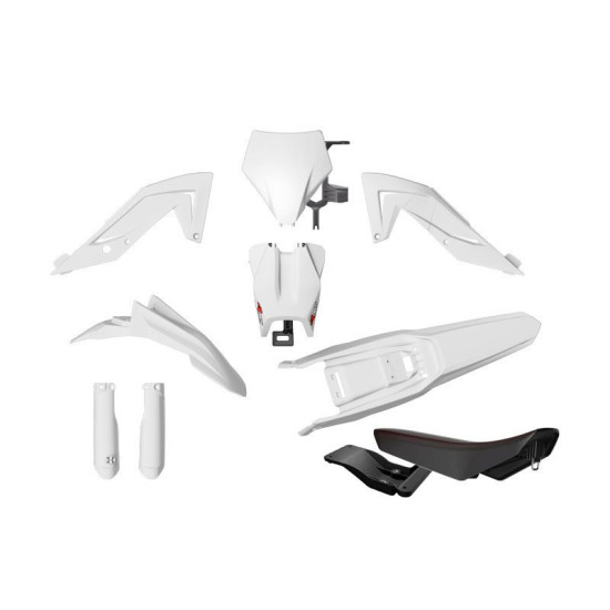 RACETECH (RTECH) 2025/12 PLASTIKINIŲ DALIŲ RINKINYS SU TELESKOPINIAIS DANGTELIAIS IR „TALARIA STING“ SĖDYNE MX4 / MX5 / 
