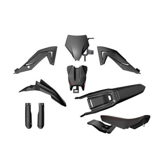 RACETECH (RTECH) 2025/12 PLASTIKINIŲ DALIŲ RINKINYS SU TELESKOPINIAIS DANGTELIAIS IR „TALARIA STING“ SĖDYNE MX4 / MX5 / 