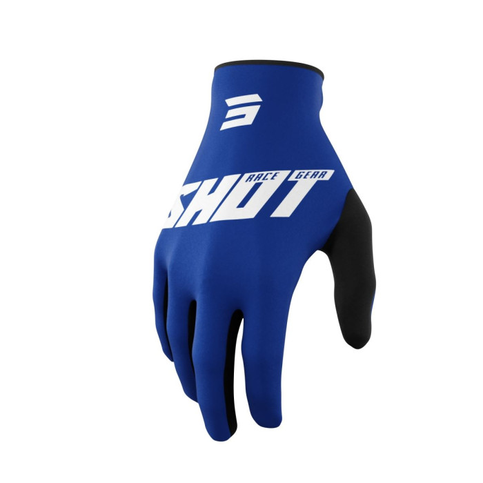 Shot Racing (2022) Gloves Moto Devo Raw Burst Blue Color Blue / White Size 13