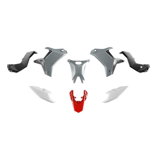 RACETECH (RTECH) 2025/12 PLASTIKO KOMPLEKTAS (BE PRIEKINIO SPARNAS) T7 YAMAHA TENERE 700 '25-'26 SPALVA PILKA / JUODA / 