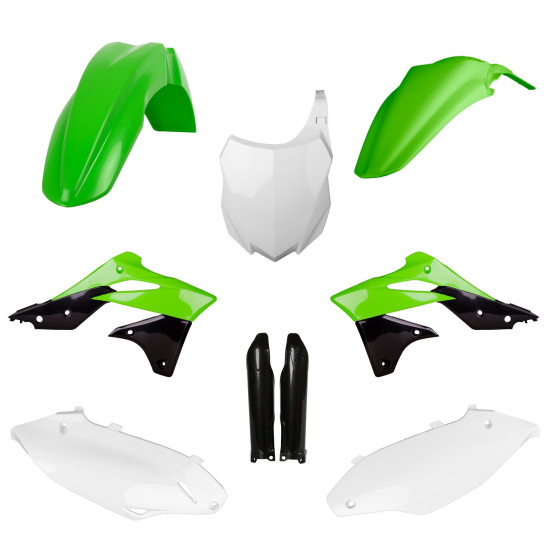 POLISPORT PLASTIC SET (FULL KIT) KAWASAKI KX 250F '13-'16 INCLUDES FRONT PLATE (8659200003) AND SHOCK ABSORBER COVERS (8