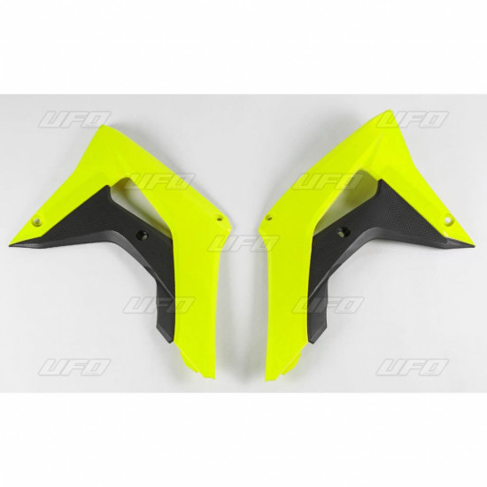UFO RADIATORIAUS APSAUGOS HONDA CRF 250 R '18-'21, CRF 450R '17-'20, FLUO GELTONOS - IŠPARDAVIMAS