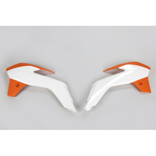 UFO RADIATOR GUARDS KTM SX 85 '13-'17, OEM COLOR (WHITE/ORANGE)