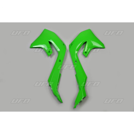 UFO RADIATOR GUARDS KAWASAKI KXF 250 '21-'24, KXF 450 '19-'23, GREEN