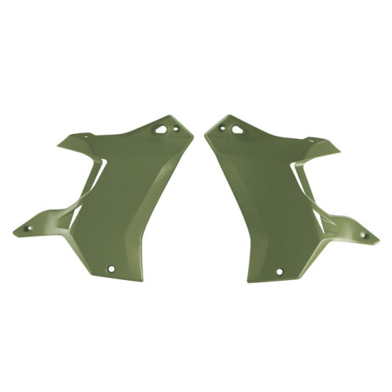 RACETECH (RTECH) RADIATOR GUARDS (LEFT / RIGHT) T7 REVOLUTION YAMAHA TENERE 700 '19-'24 COLOR DARK GREEN