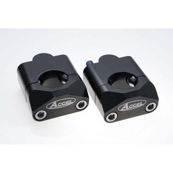 ACCEL HANDLEBAR MOUNT / RISE (LOWER-22.2 / UPPER-28.6MM) HEIGHT 35MM BLACK (BM-09BK22 / 28)