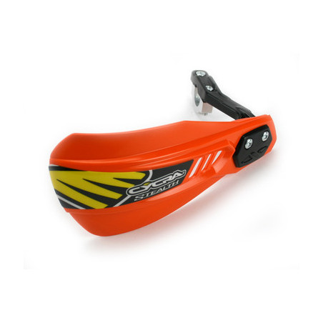 CYCRA PROMOTION HAND GUARDS (LEAVES) WITH MOUNTING (22MM / 28.6MM) COMPOSITE MODEL PRIMAL STEALTH RACER ORANGE COLOR