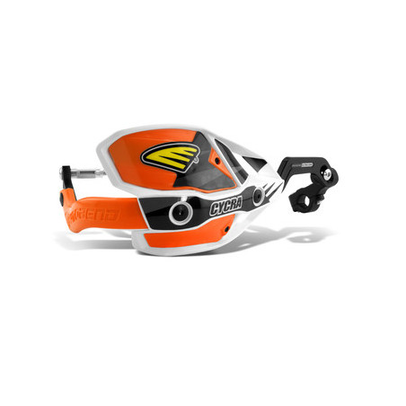 CYCRA HAND GUARDS (HANDBARY - ALUMINUM CORE) WITH MOUNT (28.6MM) MODEL ULTRA PROBEND RACER PACK CRM COLOR WHITE / ORANGE