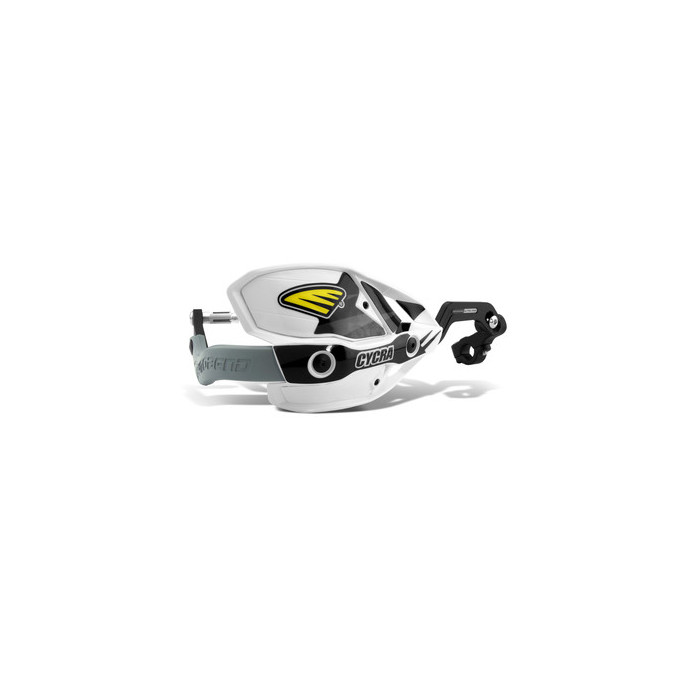 CYCRA HAND GUARDS (HANDBARY - ALUMINUM CORE) WITH MOUNT (28.6MM) MODEL ULTRA PROBEND RACER PACK CRM COLOR WHITE / WHITE