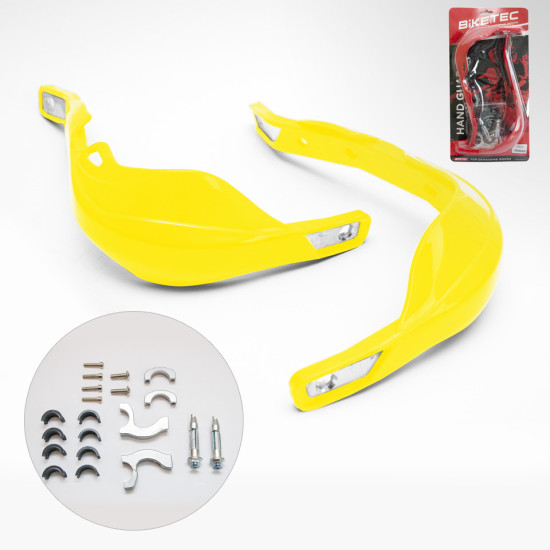 BIKETEC PARTS ALUMINUM HAND GUARDS YELLOW (WITH 22MM AND 28MM MOUNTS)