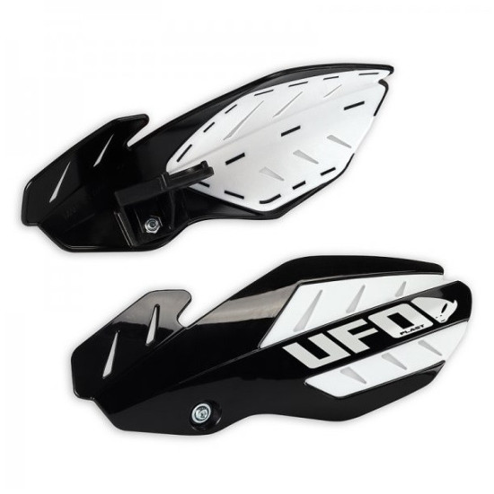 UFO RANKŲ APSAUGOS FLAME HONDA CRF 250 '12-'17, CRF 450 '12-'16 JUODOS / BALTOS (SU LAIKIKLIAIS) - PAKEISTA PM01652001 +