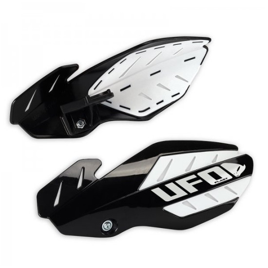 UFO HAND GUARDS FLAME HUSQVARNA TC 250 '14-'16, TE 250 / 300 '14-'16, FC '14-'15, FE '14-'16 BLACK / WHITE (WITH MOUNTS)