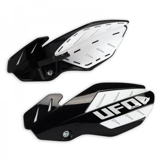 UFO HAND GUARDS (HANDBAR) FLAME YAMAHA YZ 125 / 250 '14-'17 COLOR BLACK / WHITE (WITH MOUNTS) - REPLACED BY PM01652001 +