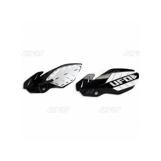 UFO HAND GUARDS FLAME KAWASAKI KXF 250 / 450 '13-'17 BLACK / WHITE (WITH MOUNTS) - REPLACED BY PM01652001 + PM01678