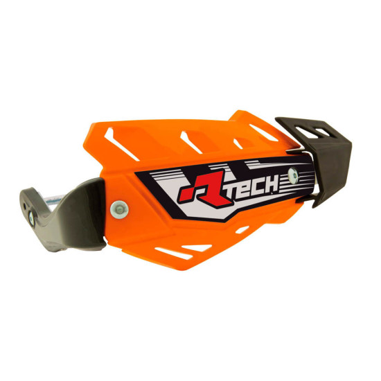 RACETECH (RTECH) FLX ATV / QUAD HAND GUARDS ORANGE (WITH 3 TYPES OF HANDLEBAR MOUNTS)