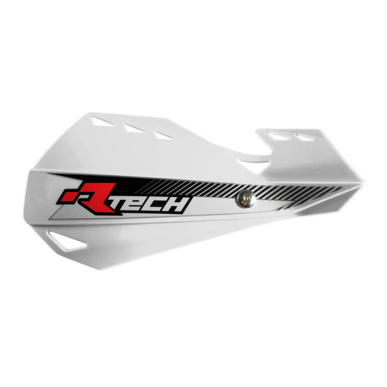 RACETECH (RTECH) DUAL EVO HAND GUARDS, WHITE (WITH HANDLEBAR MOUNTS)