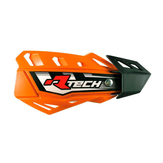 RACETECH (RTECH) FLX CROSS / ENDURO HAND GUARDS ORANGE (WITH 2 TYPES OF HANDLEBAR AND GRIP MOUNTS)