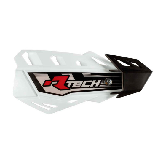 RACETECH (RTECH) FLX CROSS / ENDURO RANKŲ APSAUGOS BALTOS (SU 2 TIPŲ VAIRO IR RANKENŲ LAIKIKLIAIS)