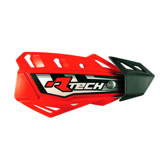 RACETECH (RTECH) FLX CROSS / ENDURO HAND GUARDS RED (WITH 2 TYPES OF HANDLEBAR AND GRIP MOUNTS)