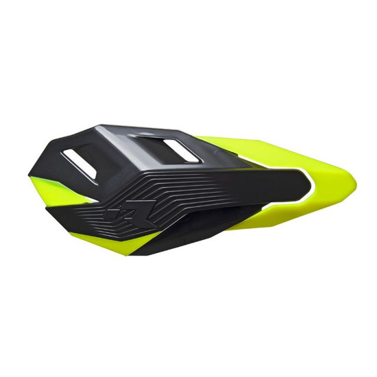 RACETECH (RTECH) RANKŲ APSAUGOS (VANTRŲ) HP3 SPALVOS JUODA GELTONA NEONINĖ (SU 2 TIPŲ TVIRTINIMAIS VAIRUI IR RANKENĖMS)