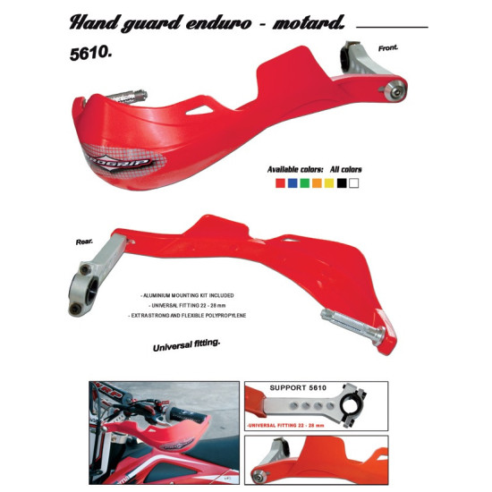 PROGRIP HAND GUARDS (HANDBAR) PG5610 TWO-POINT MOUNTING (22+28MM) COLOUR GREEN (PG5610GN) (5610-103) - PROMOTION - STD P