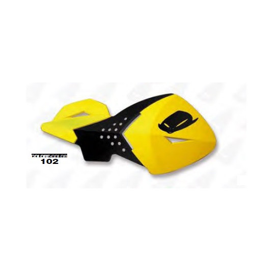 UFO HAND GUARDS (HANDBAR) ESCALADE COLOUR BLACK / YELLOW (WITH 22MM MOUNTS) - PROMOTION - STD PRICE 141.90