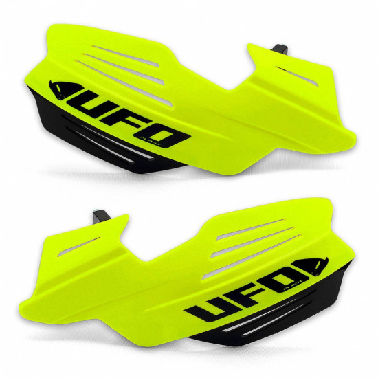 UFO VULCAN HAND GUARDS, NEON YELLOW (WITH MOUNTS)