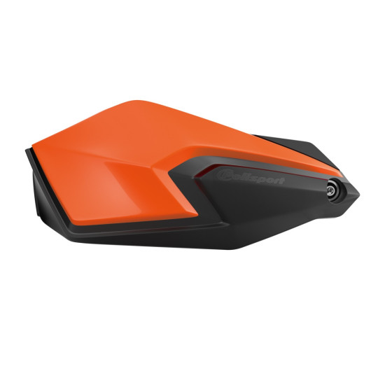 POLISPORT HAND GUARDS (HANDBAR) MODEL S-DUAL WITH UNIVERSAL MOUNTING KIT 22/28MM COLOR ORANGE