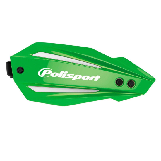 POLISPORT HAND GUARDS (HANDBAR) MODEL BULLIT FULL WRAP AROUND WITH UNIVERSAL MOUNTING KIT 22/28 COLOUR GREEN