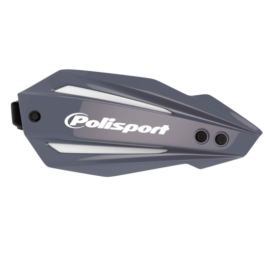 POLISPORT HAND GUARDS (HANDBAR) MODEL BULLIT FULL WRAP AROUND WITH UNIVERSAL MOUNTING KIT 22/28 COLOUR GRAY