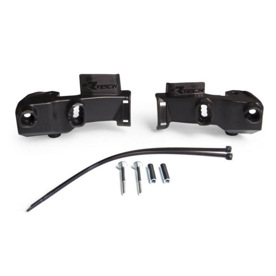 RACETECH (RTECH) HANDBARS MOUNTING KIT HP1 / HP2 / HP3 BLACK (WITH BRAKTEC CLUTCH AND BRAKE MASTER CYLINDER COVERS)
